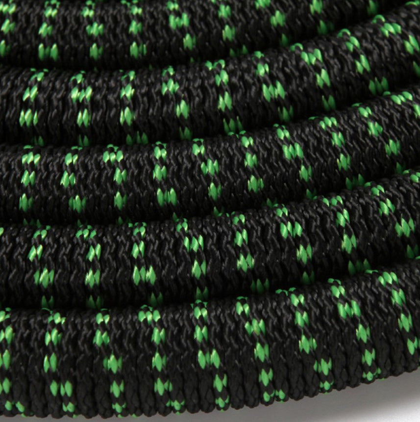 CheckMate24 XpandaHose Expandable Garden Hose With Holder-Heavy Duty Superior Strength Layer Latex Core Extra strong Brass Connerectors And 10 Spray Nozzle Storage Bag (Black & Green)