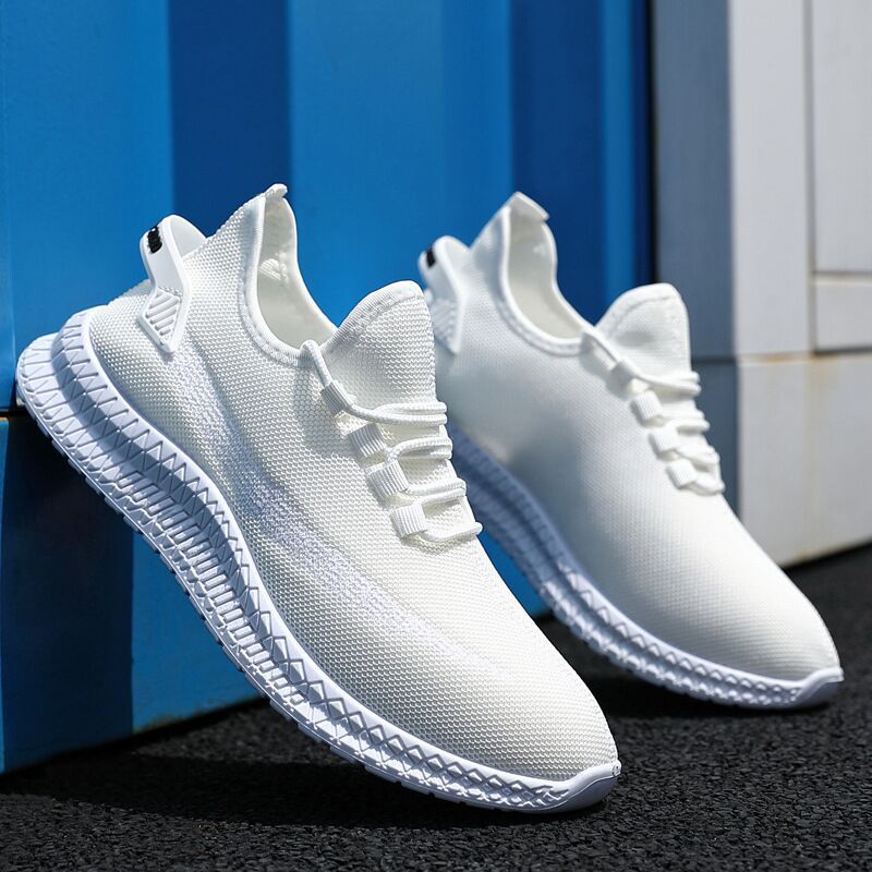 Sneakers Men Shoes Flying Woven All-match Shoes Summer Factory Direct Supply Net Shoes Casual Korean Fashionable New Style