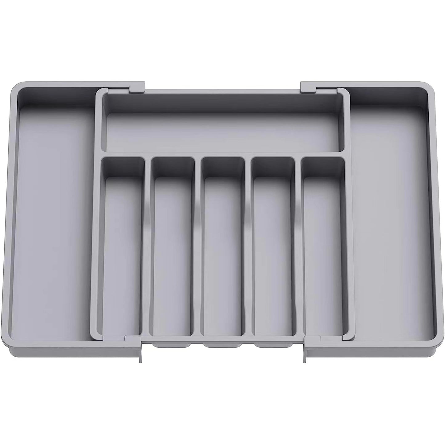 Silver Case Silverware Storage Box Adjustable Tableware Rack Retractable Plastic Drawer Storage
