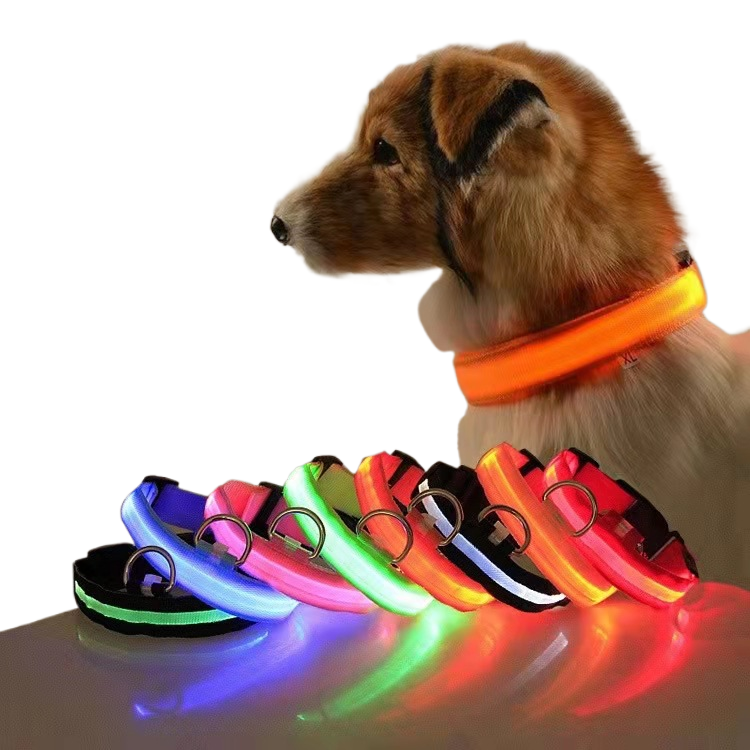 New LED Dog Collar - USB Rechargeable Glowing Pet Collar for Small & Large Dogs, Anti-Lost Safety Necklace