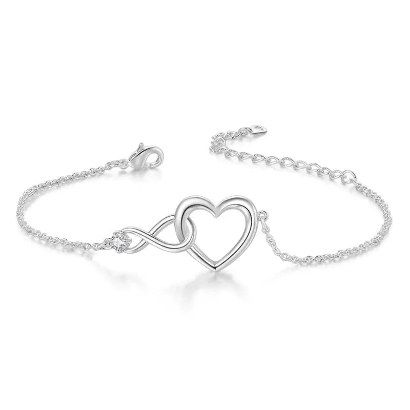 Heart-shape Bracelet Fashion Jewelry Versatile Love Bracelet Gift For Girlfriend Valentine's Day jewellery Umar Ahmed White Gold