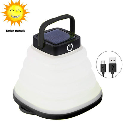 Opvouwbare campinglamp IP68 waterdichte zonne-opvouwbare lantaarn zonne-tentverlichting USB oplaadbare buitennachtgereedschap