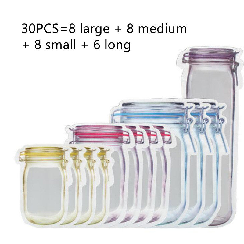 Mason Bottle Ziplock Zak Snacks