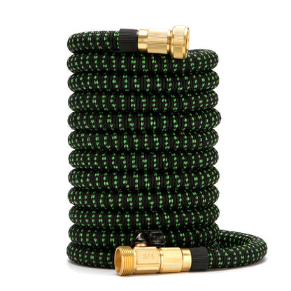 CheckMate24 XpandaHose Expandable  Garden Hose With Holder-Heavy Duty Superior Strength  Layer Latex Core Extra strong Brass Connerectors And Spray Nozzle Storage Bag (Black & Green)