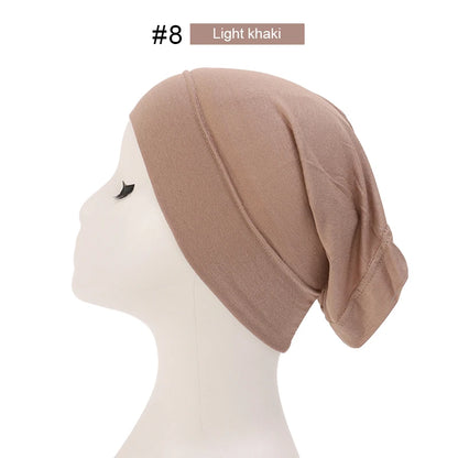 Fashion Muslim Hijab Caps Solid Underscarf Women Veil Modal Cotton Hijab Muslim Scarf Turbans Head  Women's Hijabs Hat Islamic