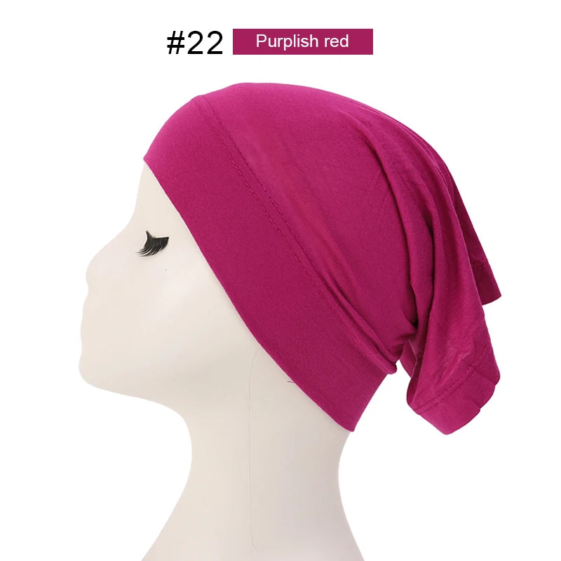 Fashion Muslim Hijab Caps Solid Underscarf Women Veil Modal Cotton Hijab Muslim Scarf Turbans Head  Women's Hijabs Hat Islamic