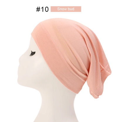Fashion Muslim Hijab Caps Solid Underscarf Women Veil Modal Cotton Hijab Muslim Scarf Turbans Head  Women's Hijabs Hat Islamic