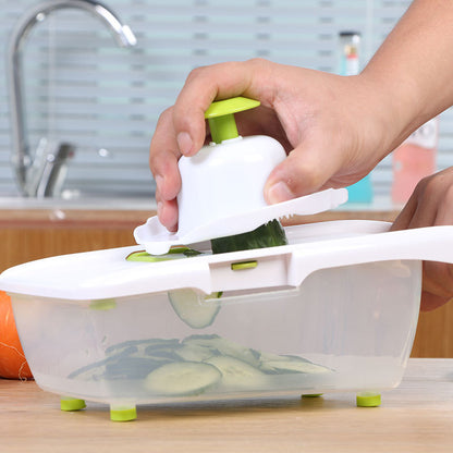 Potato Slice Grater Tool Household Multi-function Vegetable Cutter Practical With Bottom Box Radish Slice Fruit And Vegetable Planer