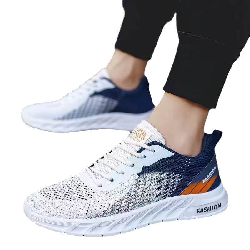 2024 New Spring And Autumn Flying Woven Sneaker Fashion Light Running Shoes Trendy Soft Bottom Student Shoes One-piece Delivery