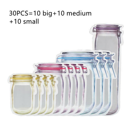 Mason Bottle Ziplock Zak Snacks