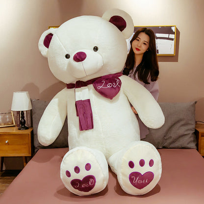 Creative Cute Teddy Bear Doll Plush Toy Oversized Bear Rag Doll Christmas Love Scarf Teddy Bear